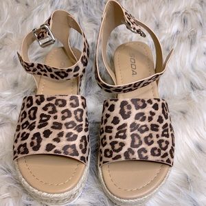 Leopard Print Sandal Heels